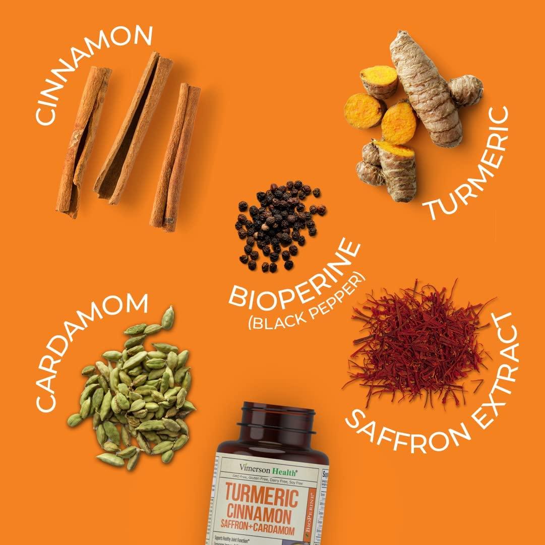 Turmeric Curcumin Saffron Ceylon Cinnamon Cardamom Supplement