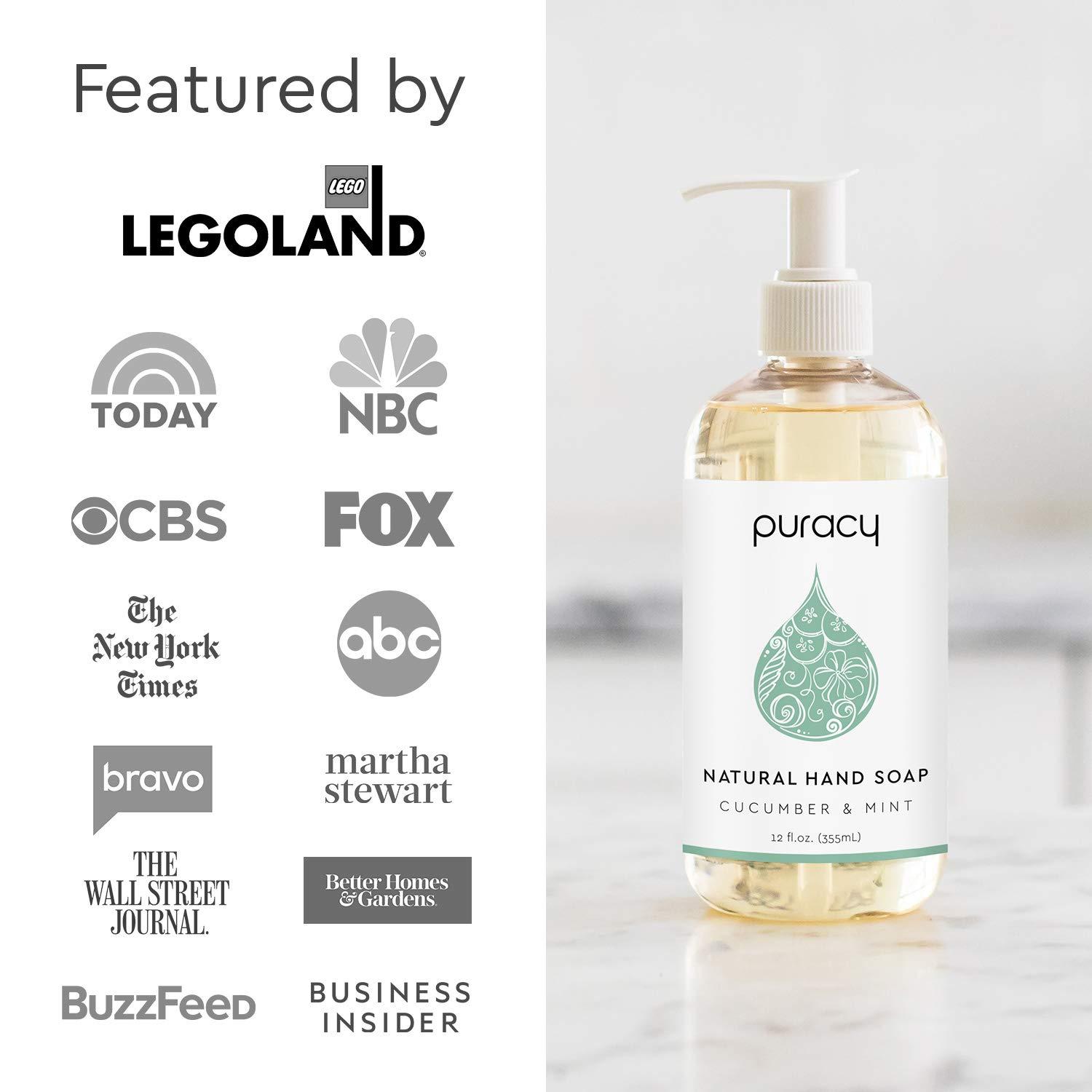 Puracy Hand Soap Perfect Skin, Pure Ingredients Cucumber & Mint, Moisturizing Natural Liquid
