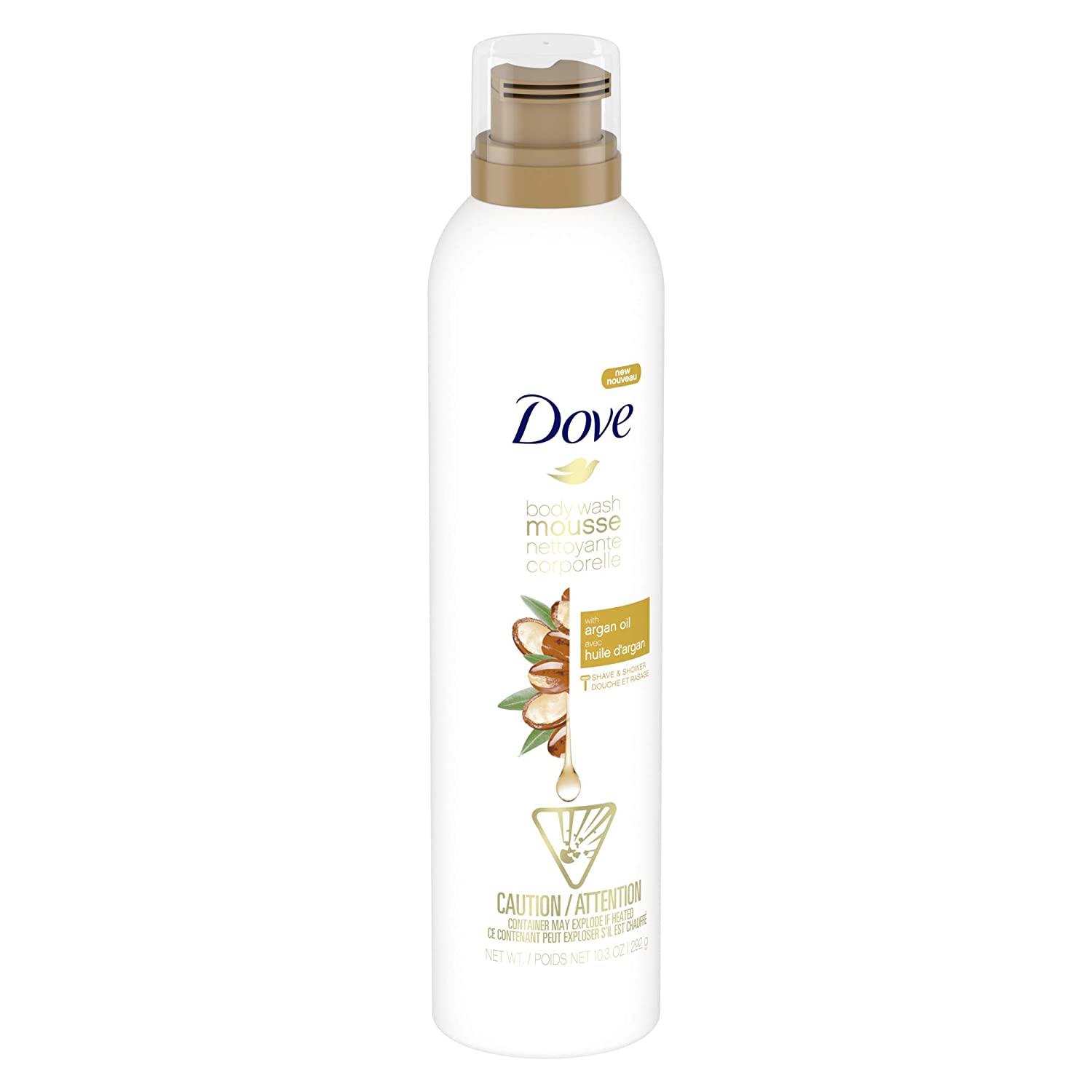 Dove Body Wash Mousse with Argan Oil Effectively Washes Away Bacteria