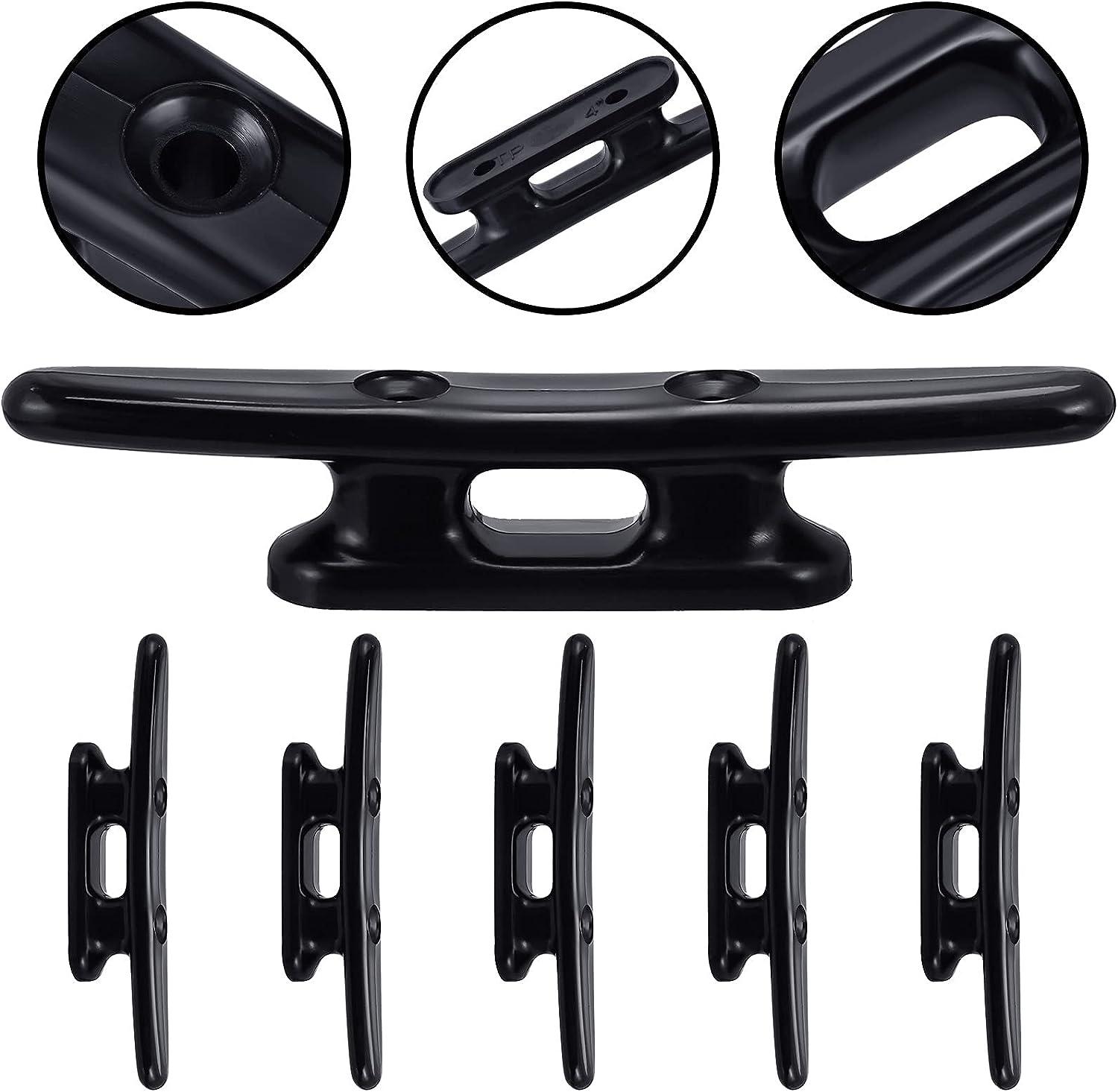 BokWin 2 Pcs Nylon Boat Cleat,4 Inch Black Rope Cleat,Heavy Rope Cleat Heavy Rope Cleat Marine Mooring