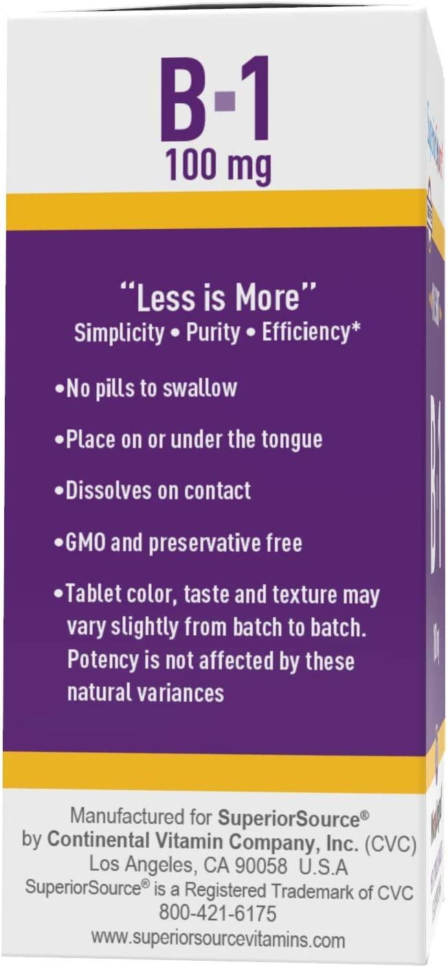 Superior Source Vitamin B1 (Thiamin), 100 mg, Under The Tongue Quick