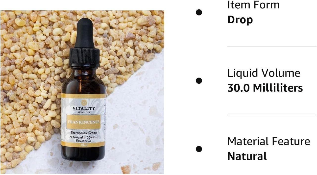 Vitality Extracts Frankincense Essential Oil for Pain Relief - 30ml,  Boswellia Serrata, Aromatherapy, Skin Care, Natural Calm, Stress Relief,  Yoga