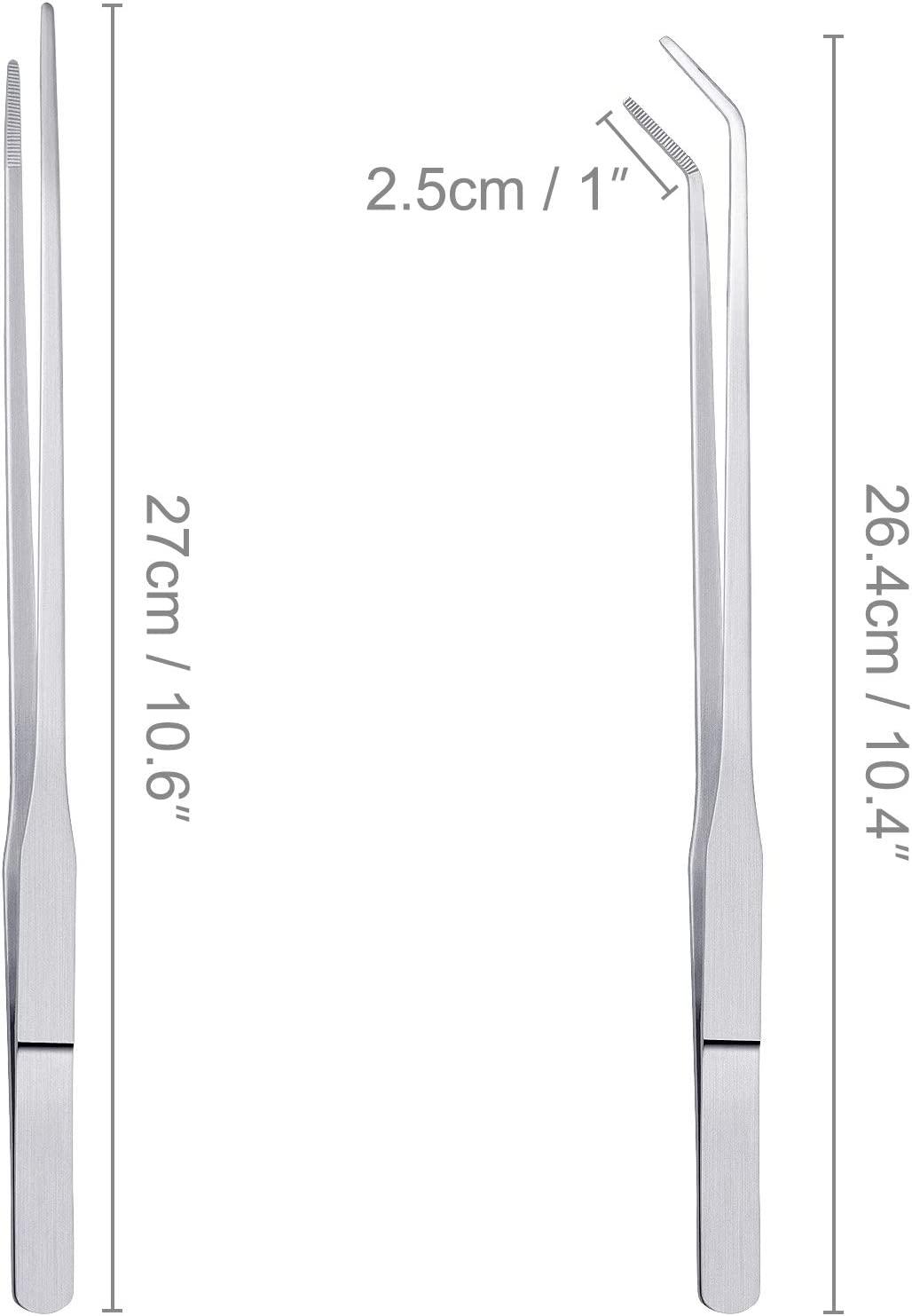 3 Pcs Stainless Steel Feeding Tongs, Reptile Feeding Tweezers Long Handle Feeder Tools for Fish