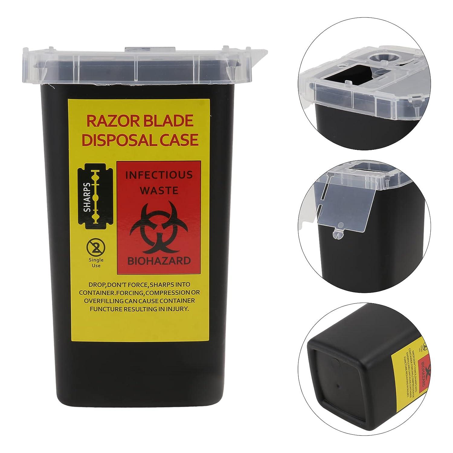 FOMIYES Small Sharps Disposal Container Biohazard Waste & Razor