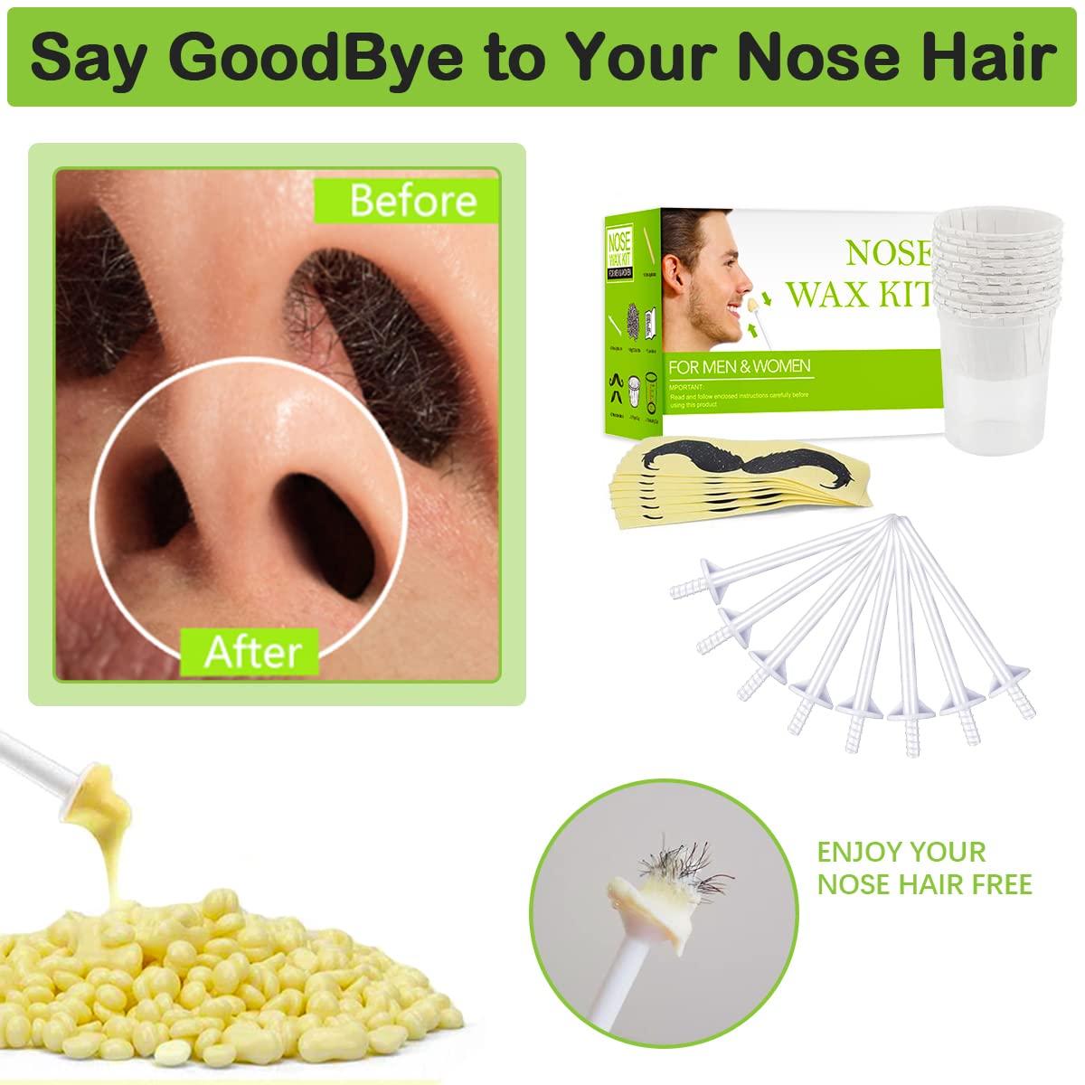Portable Nose Hair Removal Wax Kit Painless Beads Nose Ear Hair Remover Wax  Measuring Cup Moustache Stencils Tools Set Cosmetic Green Ns2