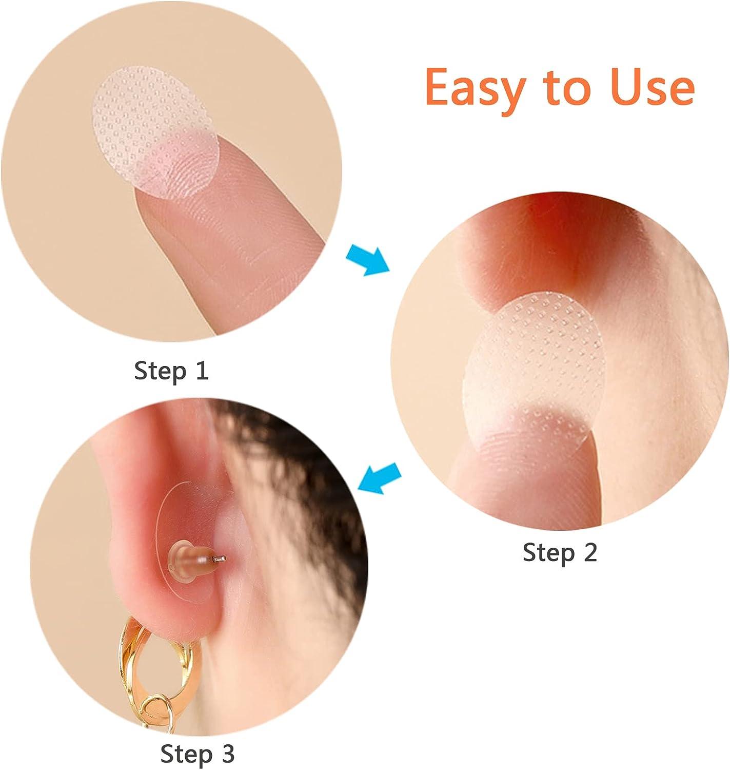 Ear Lobe Support Patches and Earring Stabilizers (240 Invisible Patches)  Prevents Tears Reduces Strain. Lobe Fixers by Gaudy Guru ( ) (Invisible)