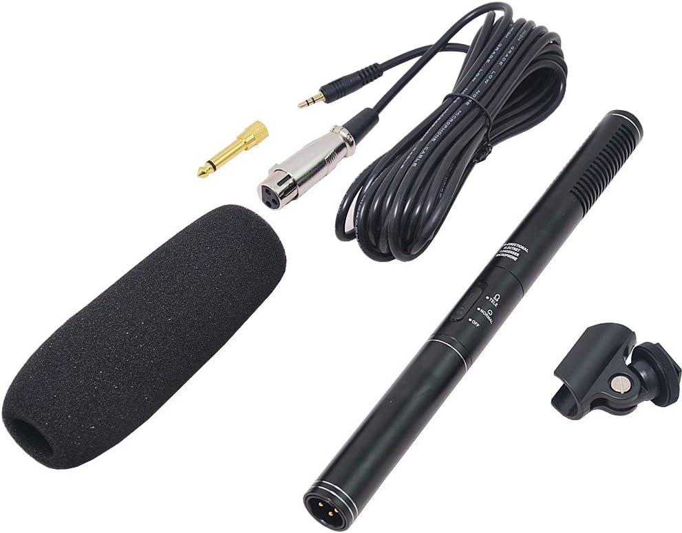 XLR -microfoon, Volledig Metalen Omhulsel en Professionele Cardioïde Mini Condensatormicrofoon Interviewmicrofoon voor DSLR-camera
