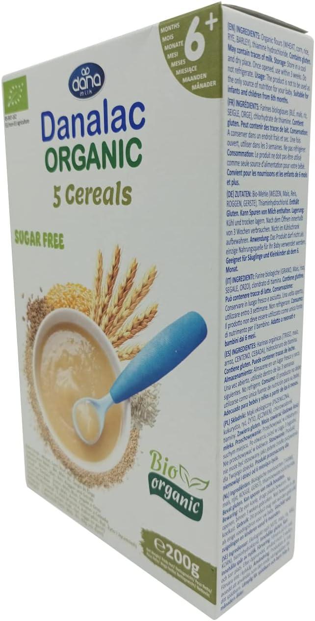 DANALAC Organic Baby Cereal (Five Cereals) 200g Sugar-Free