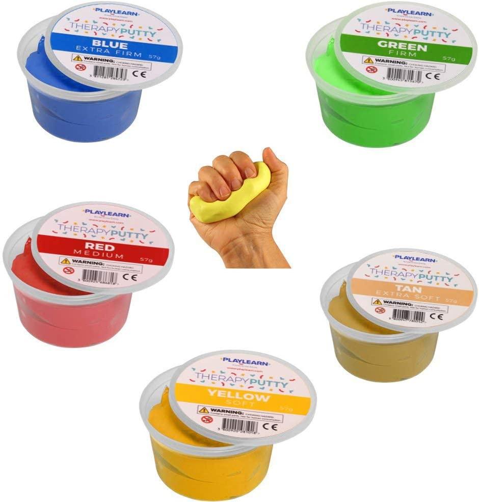 Playlearn Therapy Putty 5 Strengths Stress Putty for Kids and