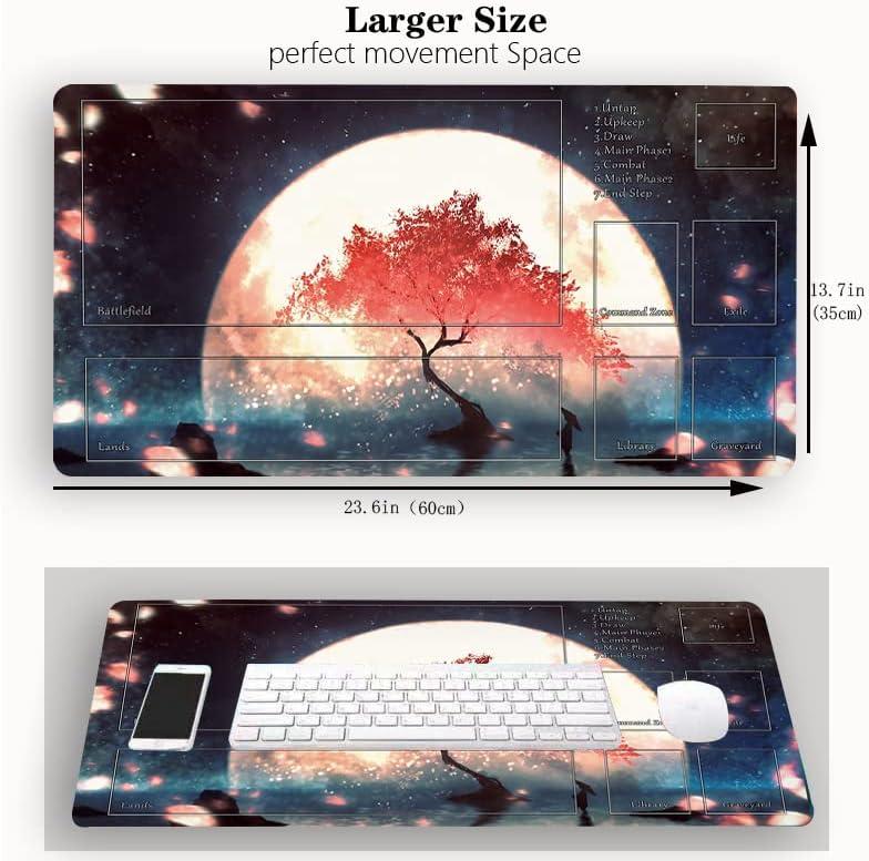 MTG Playmat,with Free Storage Bags,MTG Game Mat 24 x 14 inches, TCG and  Board Game Mat for Cards,Mousepad Desk Mats (Magical Girl-Regular)