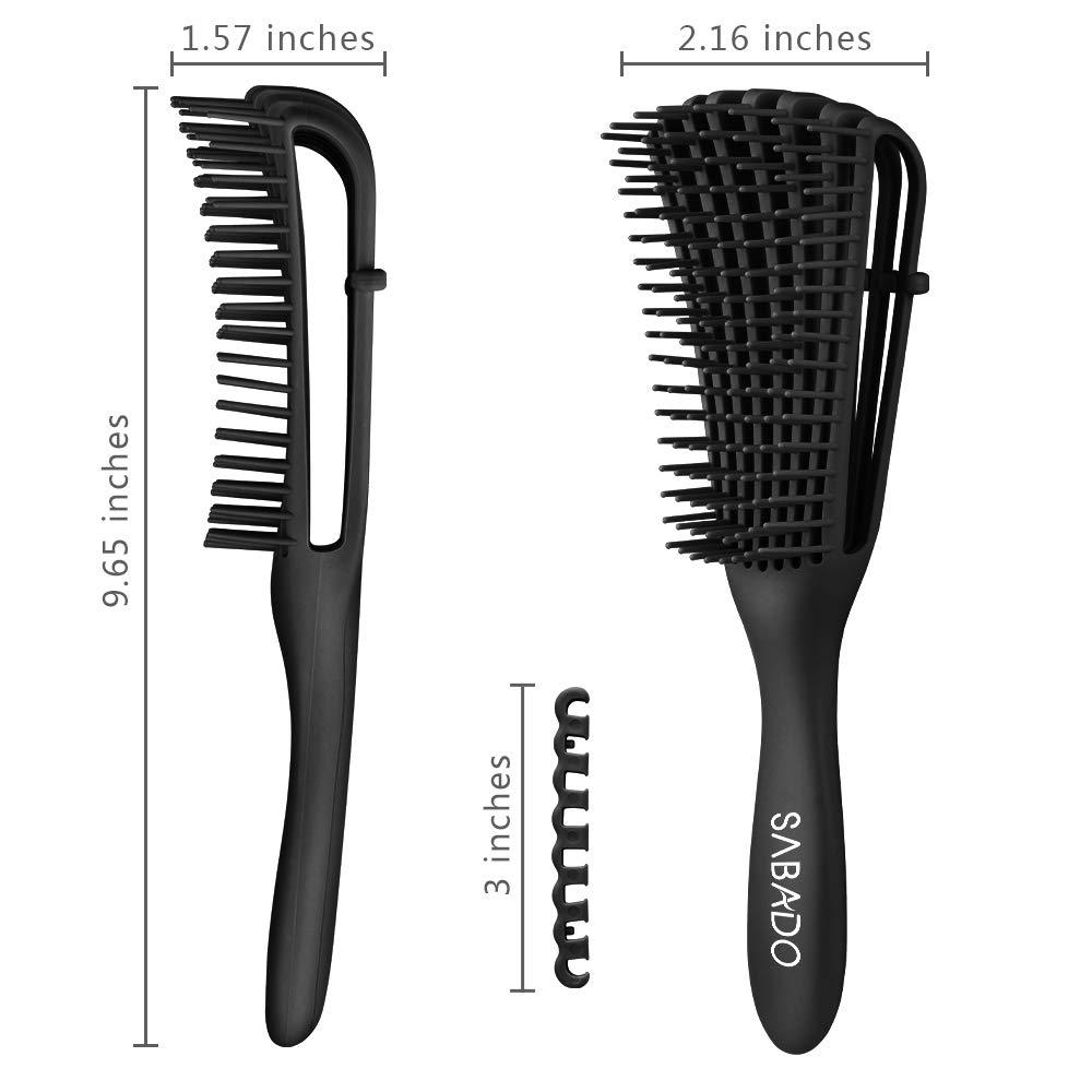 Detangling Brush for Afro America/African Hair, Textured 3a to 4c Kinky  Wavy/Coily/Wet/Dry/Oil/Thick/Long/Curly Hair Detangler (Black) Black 1