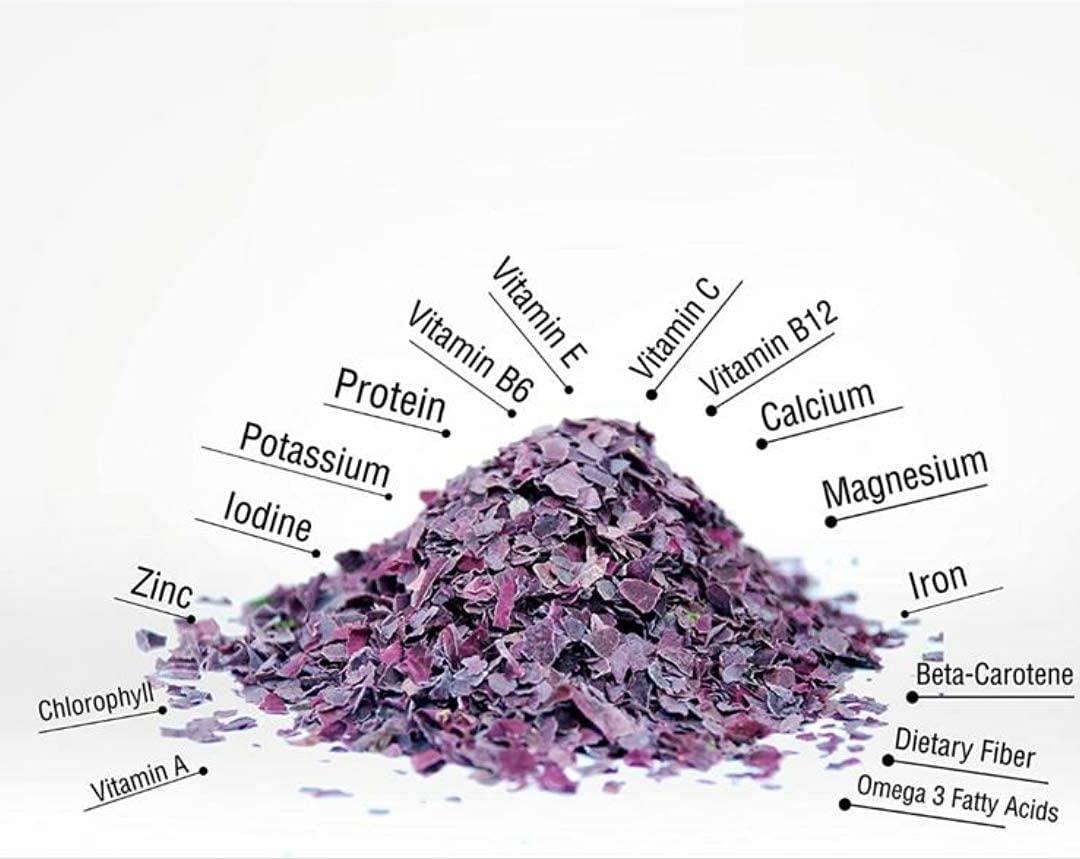 Organic Atlantic Dulse Flakes 4 oz - Hand-Harvested & Sun-Dried - Rich ...