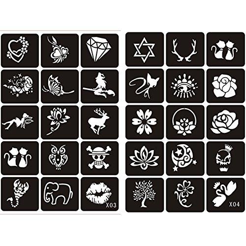 10 - 400 mini small animal themed stencils for glitter tattoos / airbrush