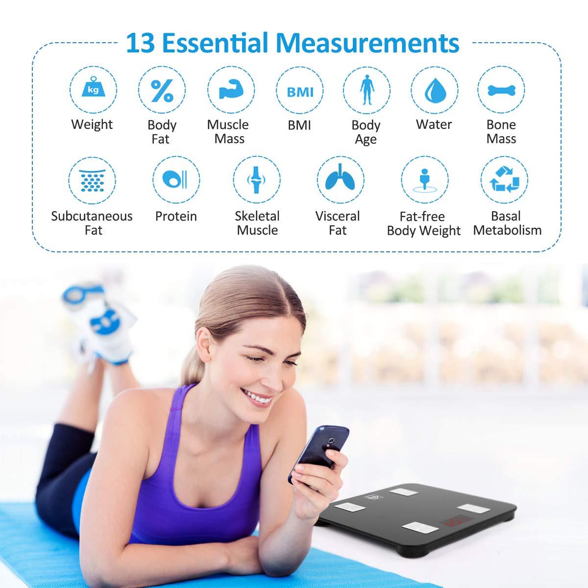 FITINDEX Smart Body Fat Scale, Digital Weight Scale, Body Composition