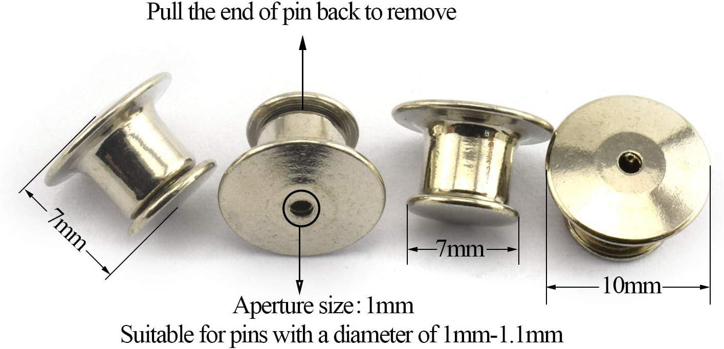 LQ Industrial 12PCS Metal Locking Pin Backs Clasp Bulk Pin Keepers for Name  Tags Displaying Books Disney Pins Silver