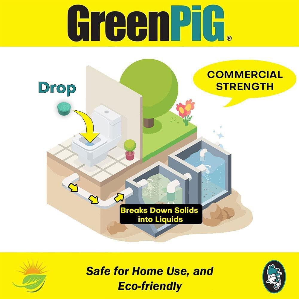 GREEN PIG 52C Live Tank Treatment Aids in The Breakdown of Septic Waste