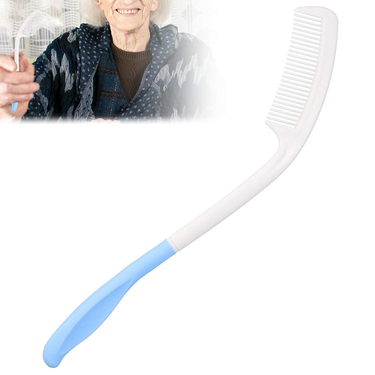 Long Reach Handled Comb, Ergonomic Curved Handles Comb for Elderly and