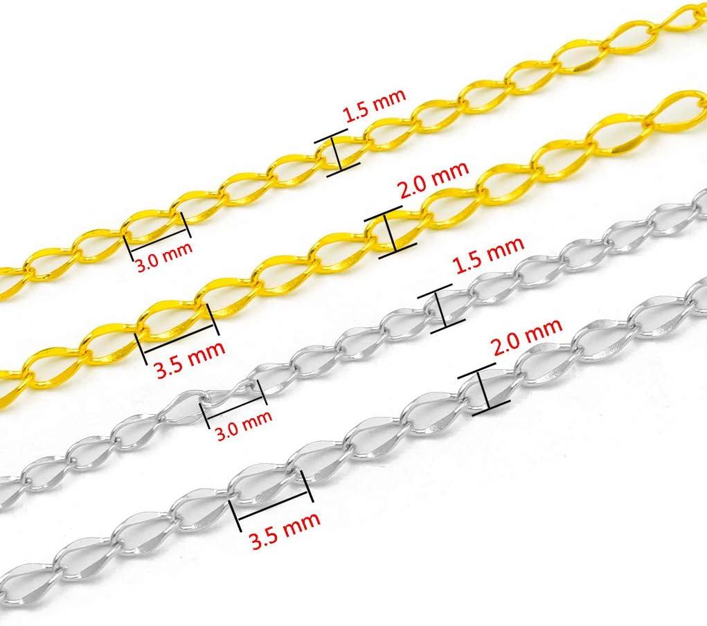 33 Feet Stainless Steel Jewelry Chains for Jewelry Making Silver Chain Roll