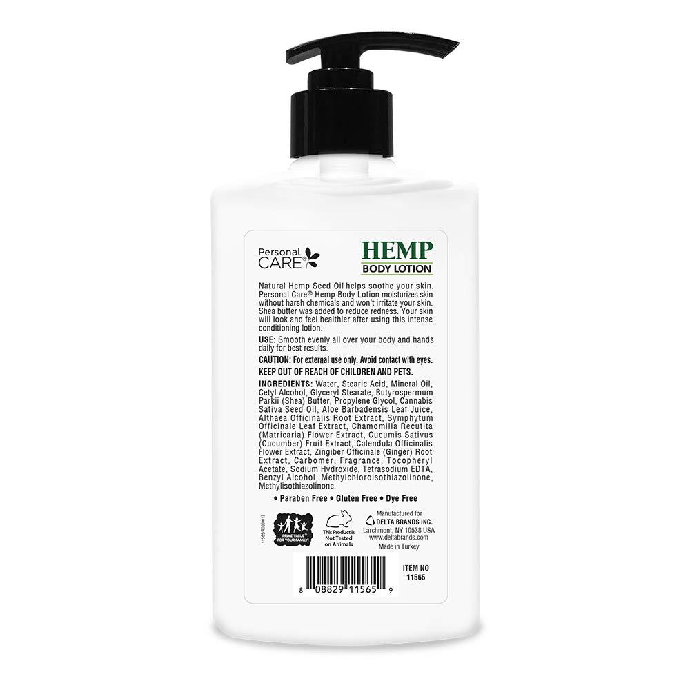 Personal Care Pure Hemp Body Lotion Hydrating and Nourishing 13.5 Fl Oz