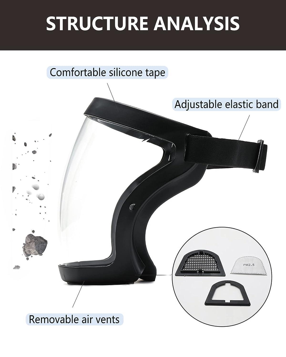 MUJICALA Full Face Shield, Super Transparent HighDefinition Face