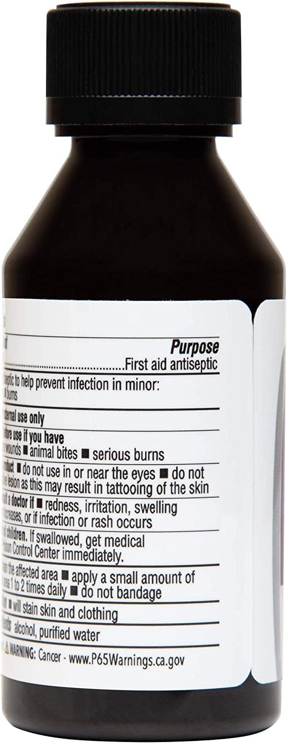 De La Cruz Gentian Violet Tincture 1% 2 FL OZ (3 Bottles) First Aid