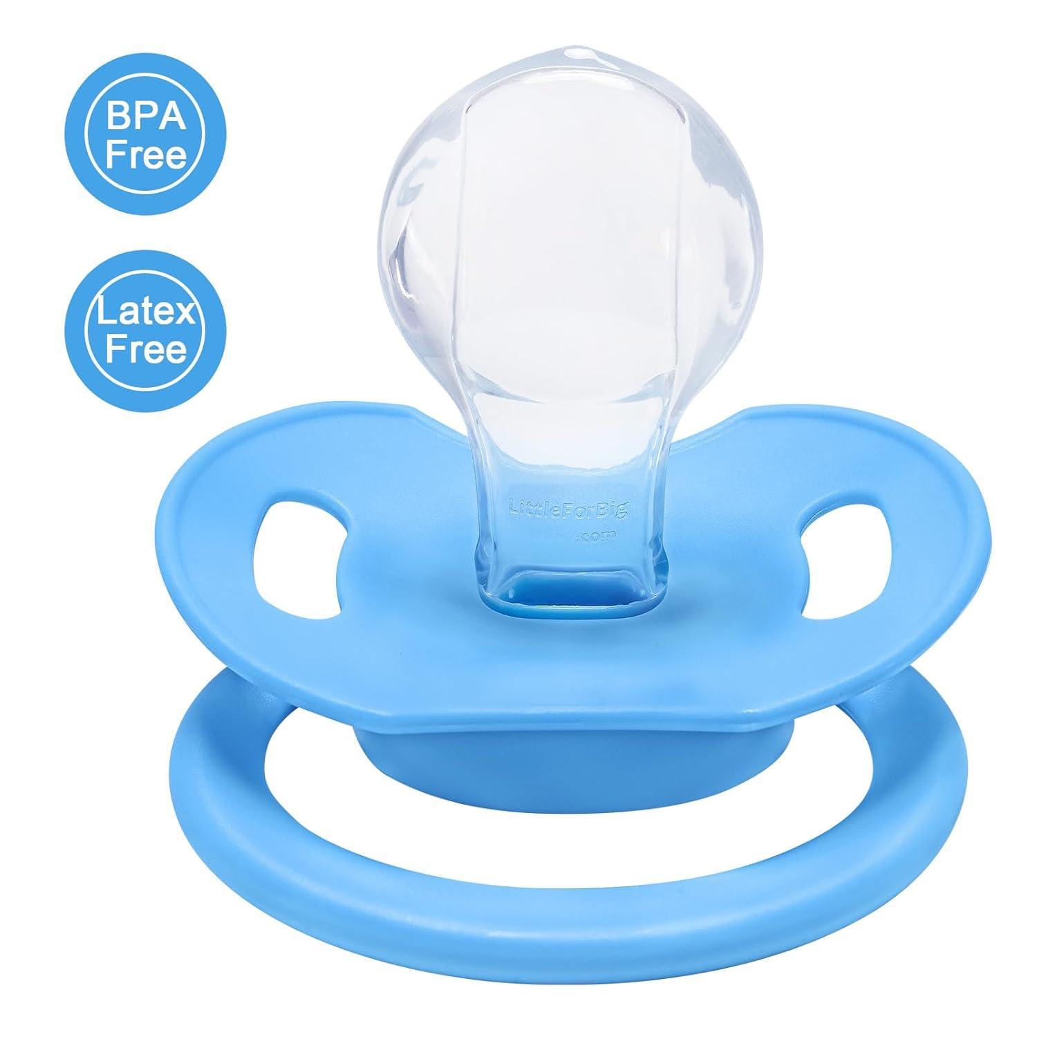 LittleForBig Bigshield Generation-II Ciuccio Per Adulti - I Love Daddy, Bianco, In Plastica Medica, Con Tappo Antipolvere E Capezzolo In Silicone