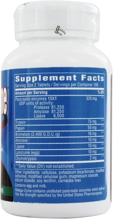 Buy Enzymatic Therapy Mega-Zyme Systemic Enzymes - 200 Tablets for ...