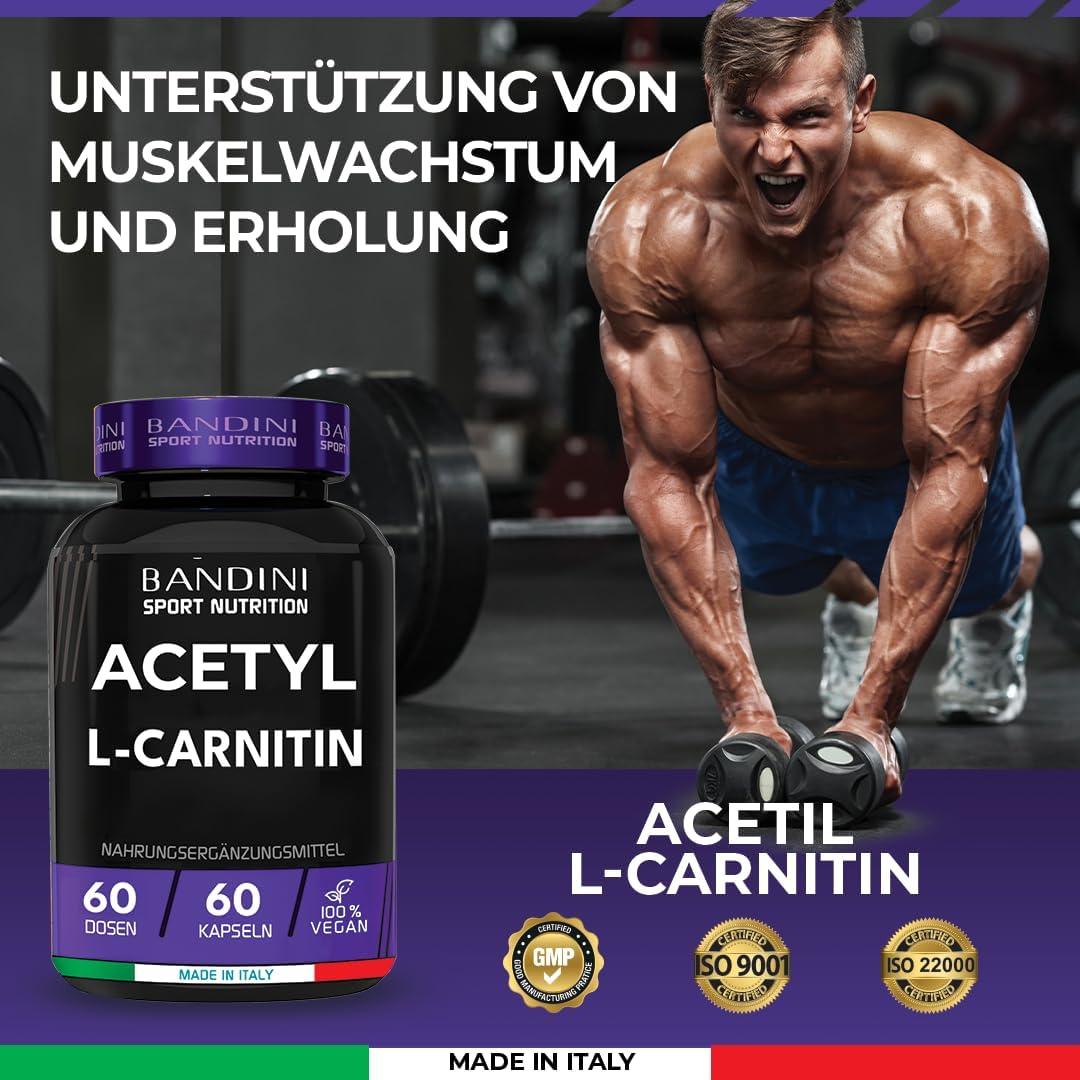 Buy Bandini Acetyl L-Carnitine 1000 mg - 60 Vegan Capsules | Premium  Metabolism Booster Muscle Builder & Relaxation Formula | Additive-Free  Laboratory Tested | Buy Now with Express International Delivery