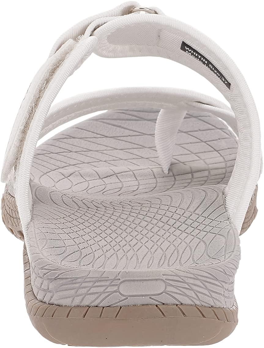 WHITIN Women's Arch Support Toe Thong Sandal - White Grey