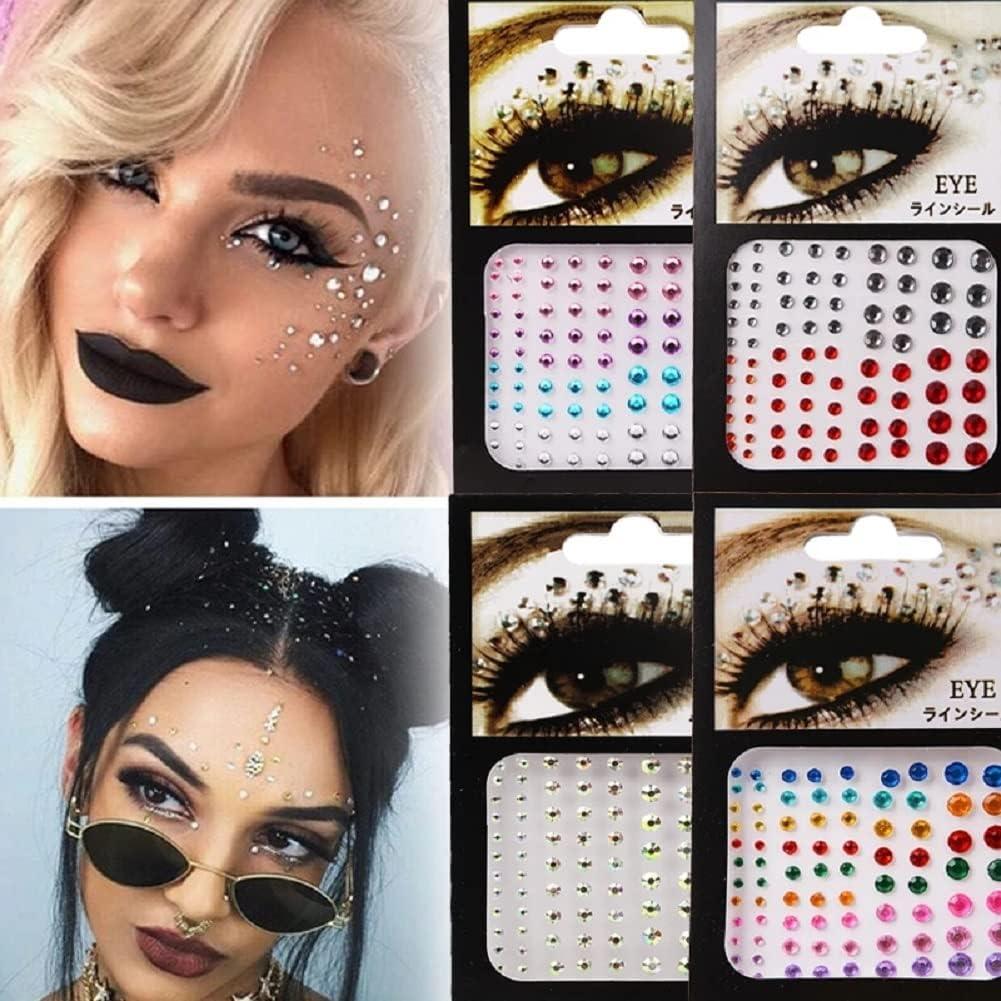 2 Sheet Fake Lip Piercing Sticker Self Adhesive Rhinestone Metallic Color Bling Craft Decoration Stickers For DIY Crafts Jewels Clothes Makeup Festival Carnival Decoration