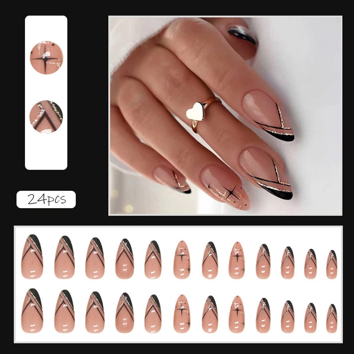 Black acrylic shop nail designs