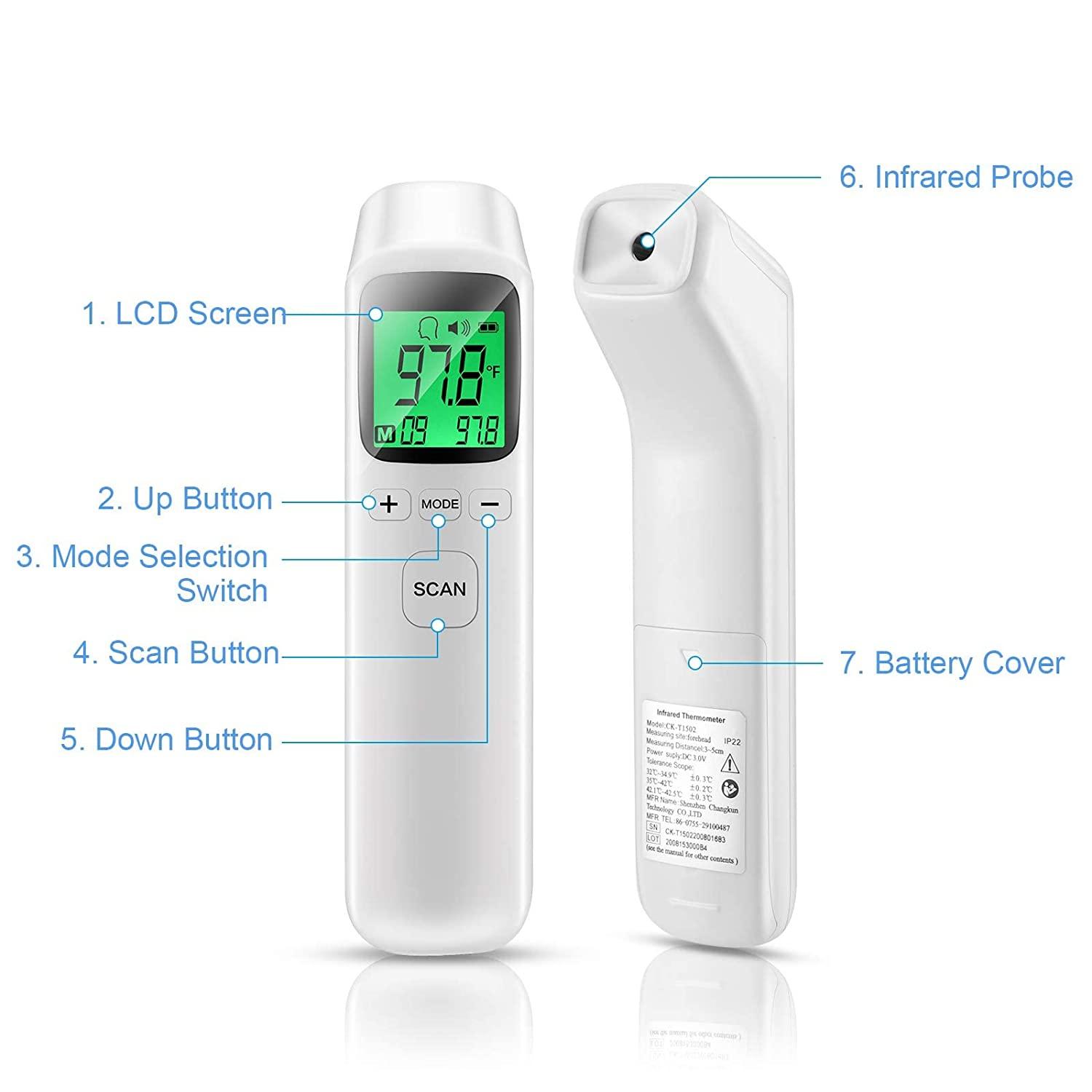 NonContact Infrared Forehead Thermometer , Digital Thermometer , Body