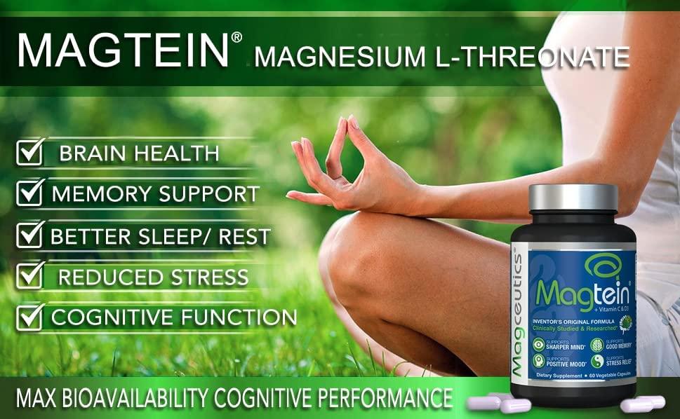 Magtein Magnesium L Threonate Bioavailable and 100 Water Soluble