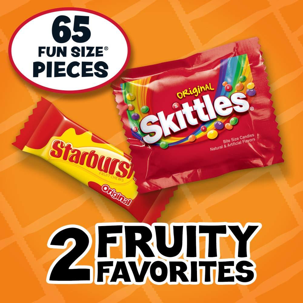 Skittles and Starburst Chewy Candy, Variety Pack, Full Size, 30-count
