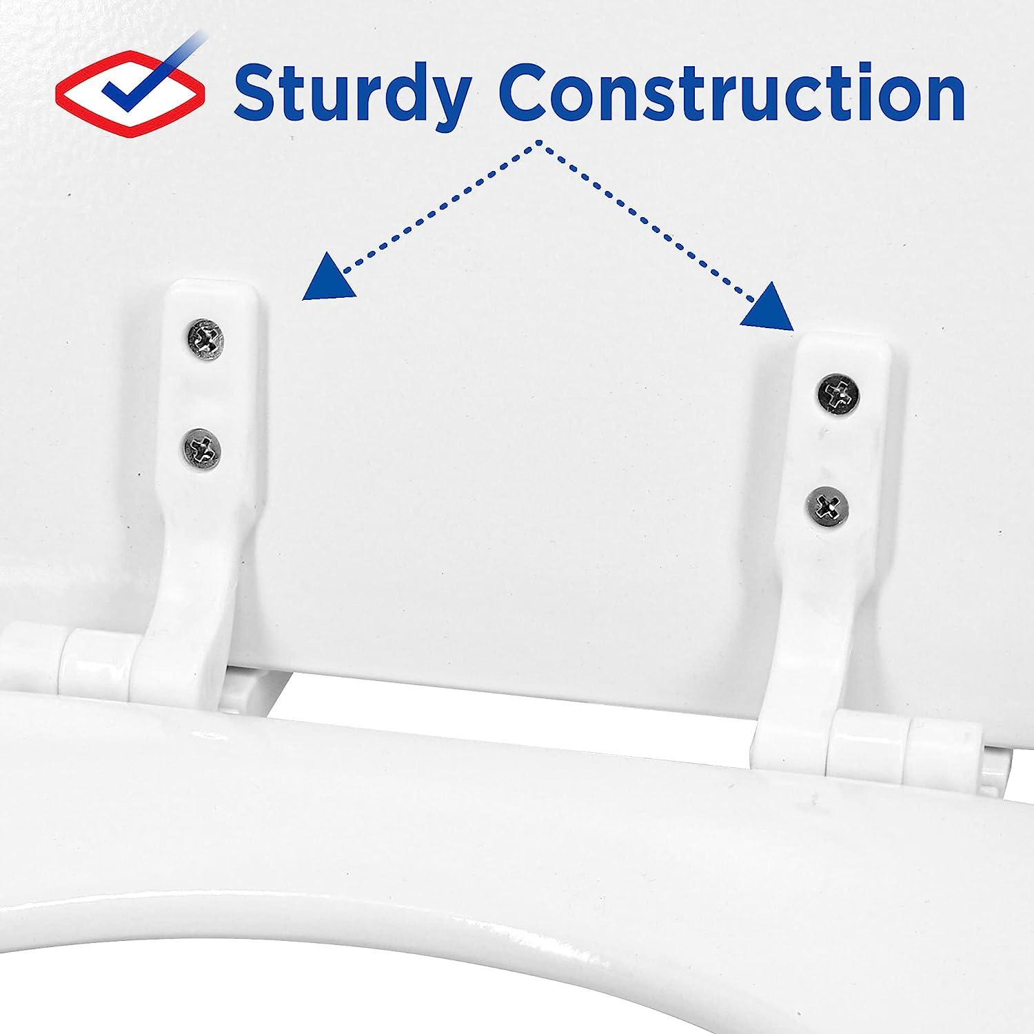 Clorox Antimicrobial Round Wood Toilet Seat EasyOff Hinges Wiggle