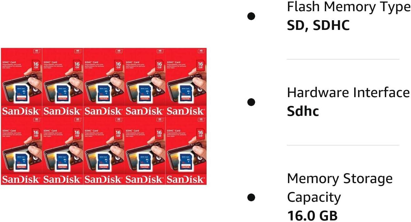 SanDisk 16GB (10 Pack) SDHC Class 4 Flash Memory Card SDSDB-016G Bundle with (1) GoRAM Card Reader : SanDisk Ultra 16GB Class 10 SDHC UHS-I Memory Card up