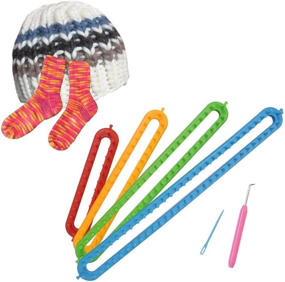 Wayion Knitting Loom Set with Hook Needle Kit Yarn Cord Knitter 4 Hat Looms  Long Knitting Loom DIYfor Scarf Sweater Shawl Blankets - Yahoo Shopping