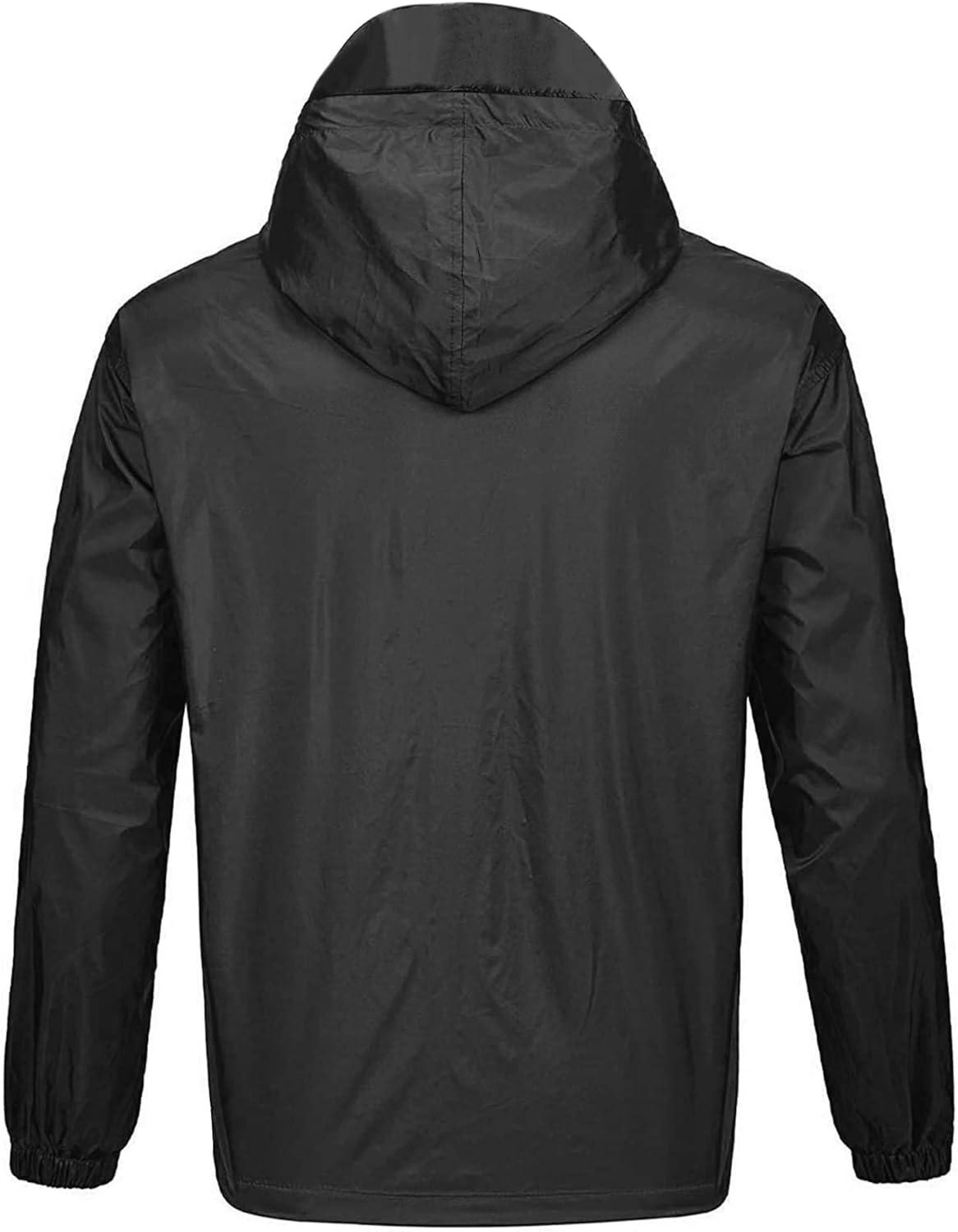 GEEK LIGHTING Men's Waterproof Hooded Rain Jacket Lightweight