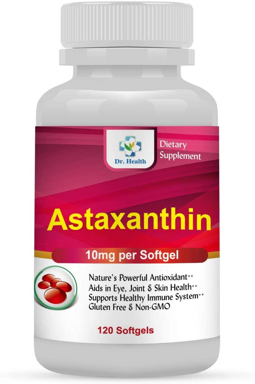 Astaxanthin 10mg 120 Softgels Powerful all Natural Antioxidant