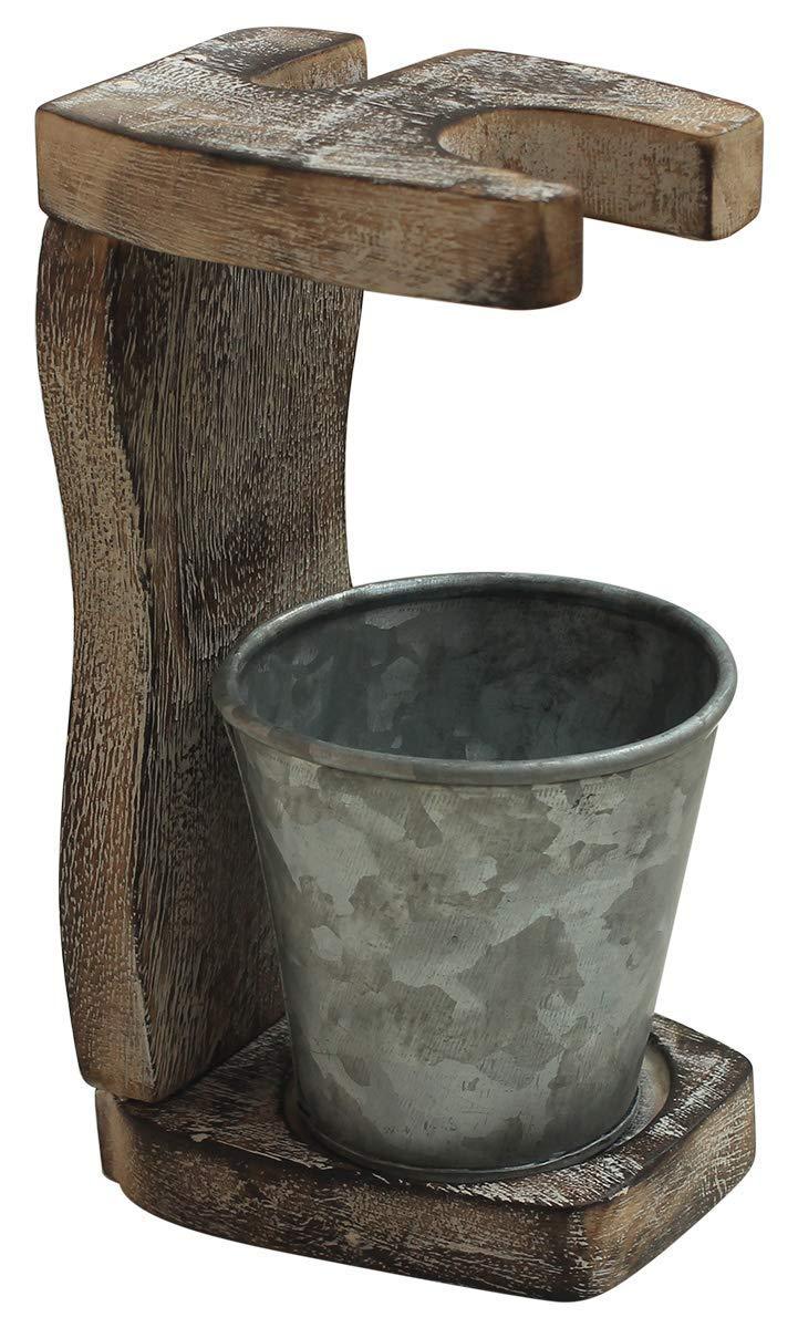 Wood Shaving Brush Razor Stand with Galvanized Soap Bowl Handmade