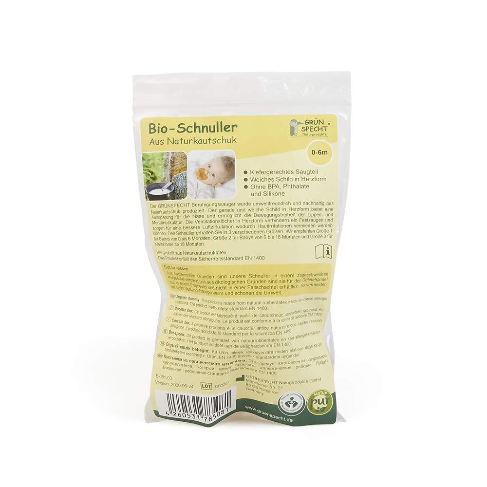 Gr npecht Organic Natural Rubber Pacifier BPA Free Dye-Free Jaw
