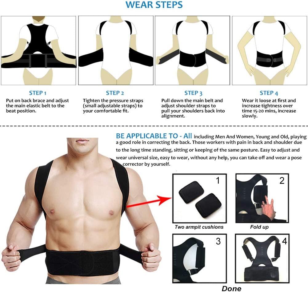 Thoracic Back Brace Posture Corrector - Magnetic Support for Neck ...