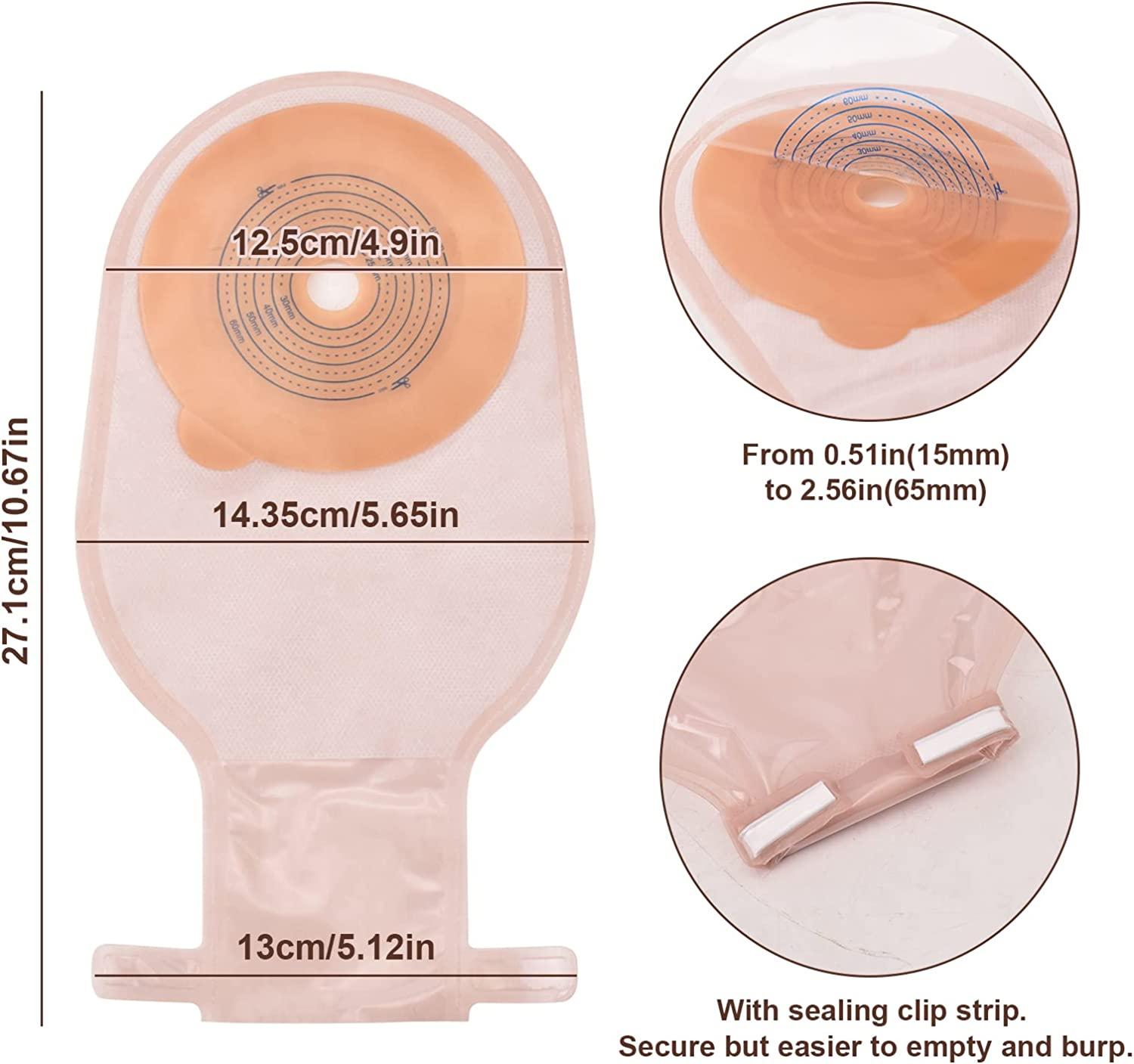 Eyourlife 20 PCS Colostomy Bags, Ostomy Colostomy Supplies, One Piece Drainable Pouches with