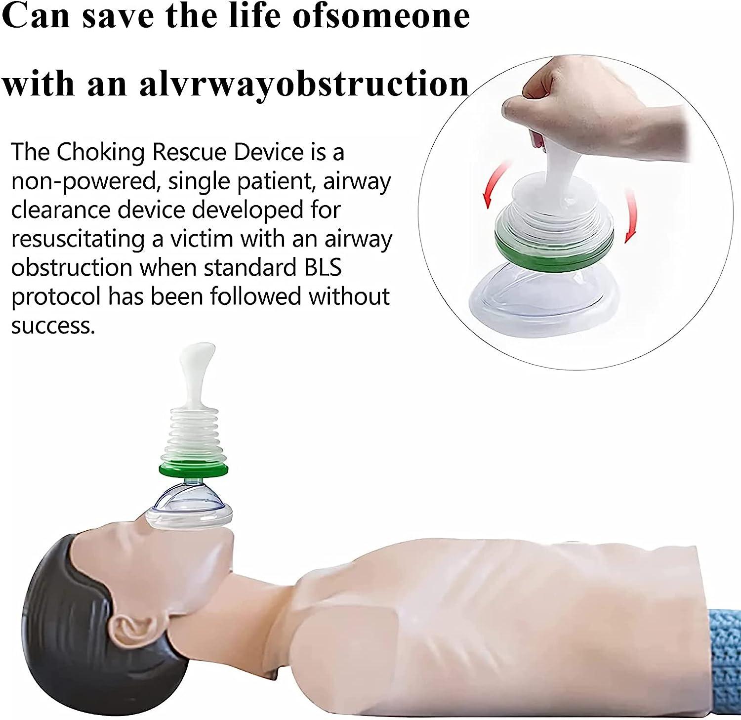2 Set Choking Emergency Device Rescue Device, First Aid Choking Device with CPR Masks for Adults