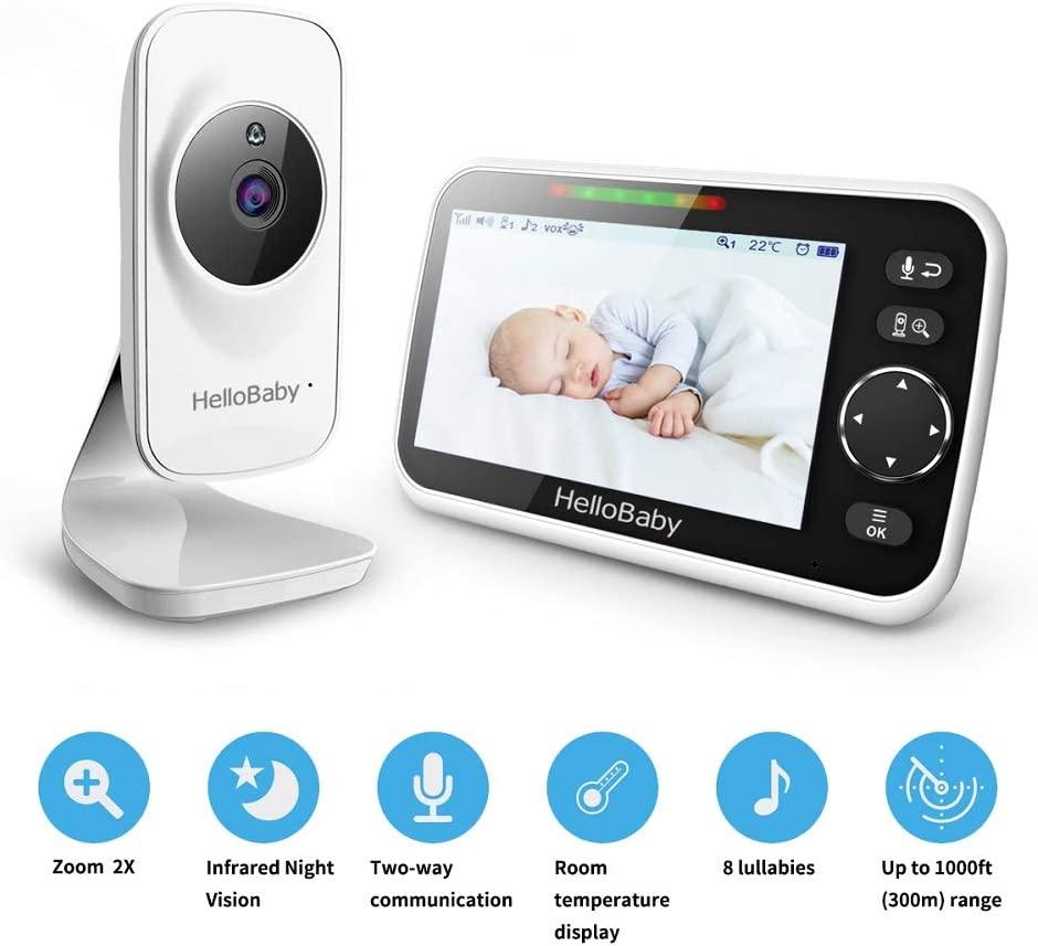 HelloBaby 3.2 Inch Video Baby Monitor with Night Vision & Temperature  Sensor, Two Way Talkback System (Tamaño: 3.2'' Screen)