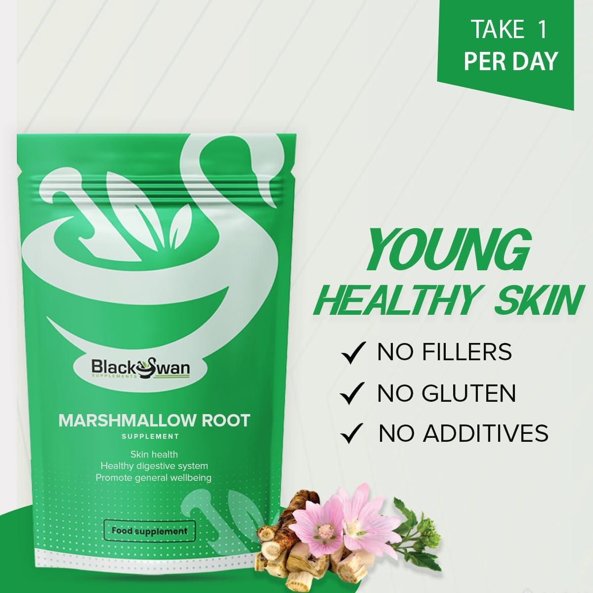 Black Swan Marshmallow Root 1000 mg Capsules Powerful Anti