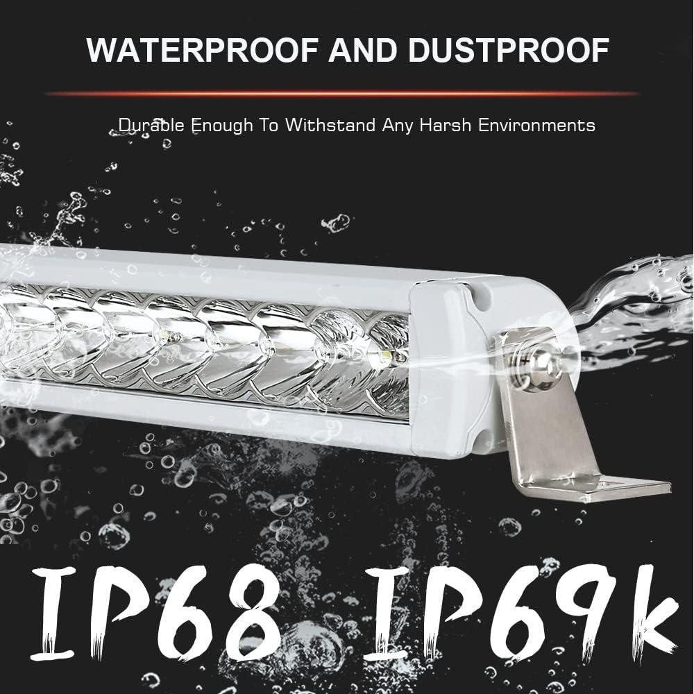 Waterproof Led Boat Light Bar, BIGLIONX 22 inch Spot&Flood Combo White