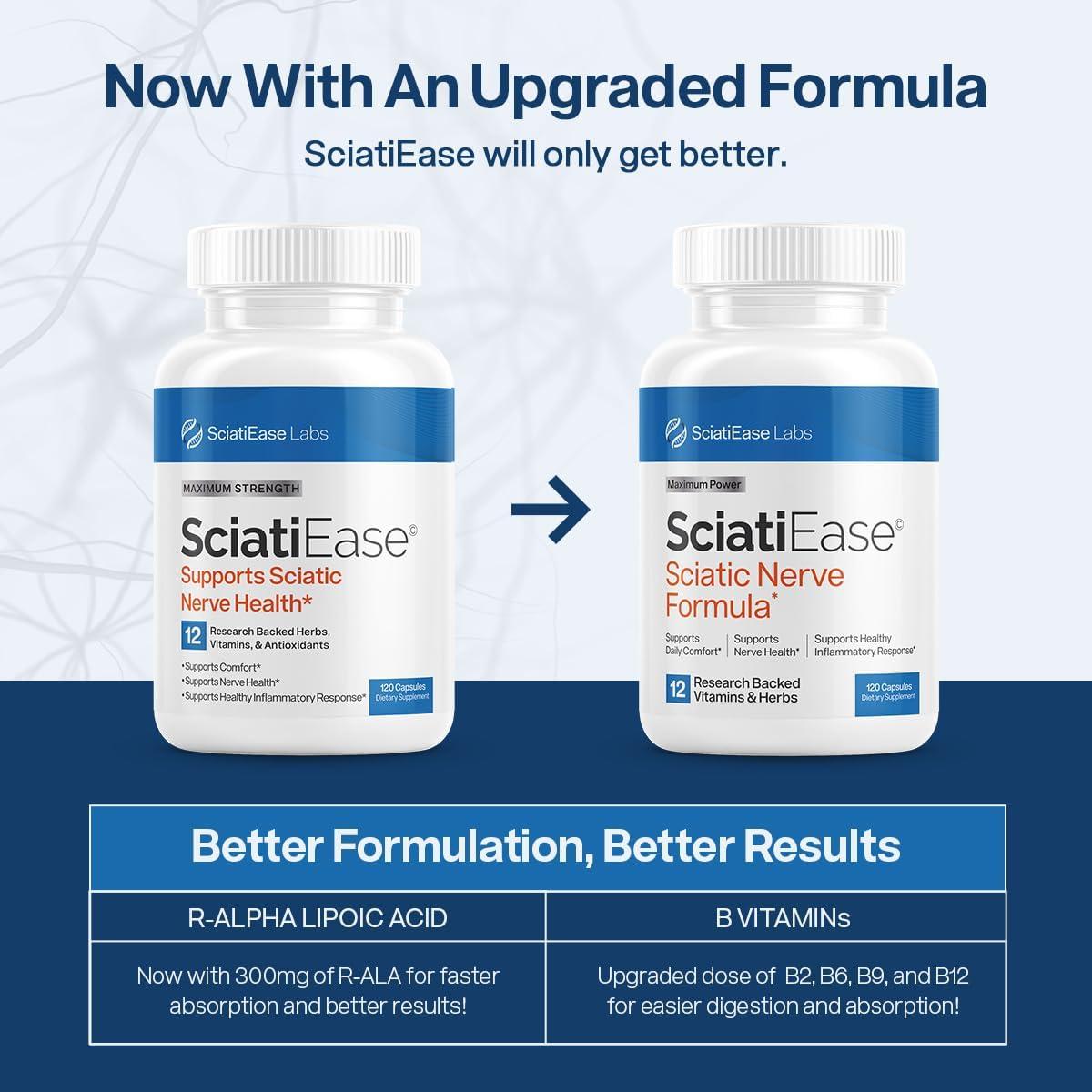 Alpha Sciatiease Sciatic Nerve Health Support Supplement With Alphapalm SciatiEase Sciatic Nerve Health Support Supplement - 120 Capsules with
