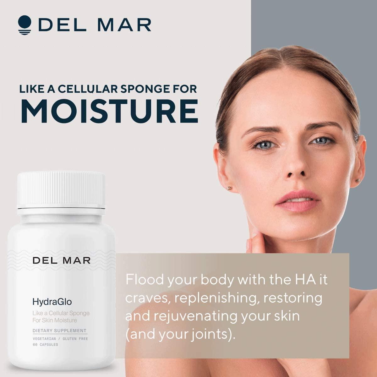 Del Mar Labs HydraGlo Hyaluronic Acid Supplement AntiAging & Joint