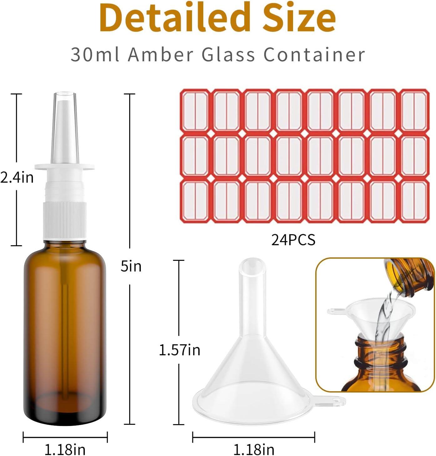 thumbnail image 2 of Cupohus Nasal Spray Bottle, 3 Pcs 30ML/1oz Amber,Cobalt Blue,Green Glass Refilla 2 of 12
